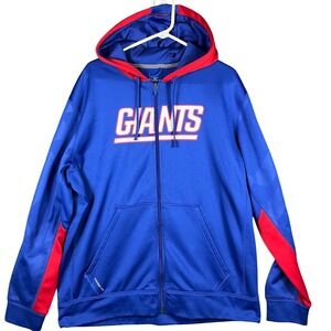 Nike New York Giants Full Zip Hoodie Mens XL Blue Therma-FIT NFL Team Apparel